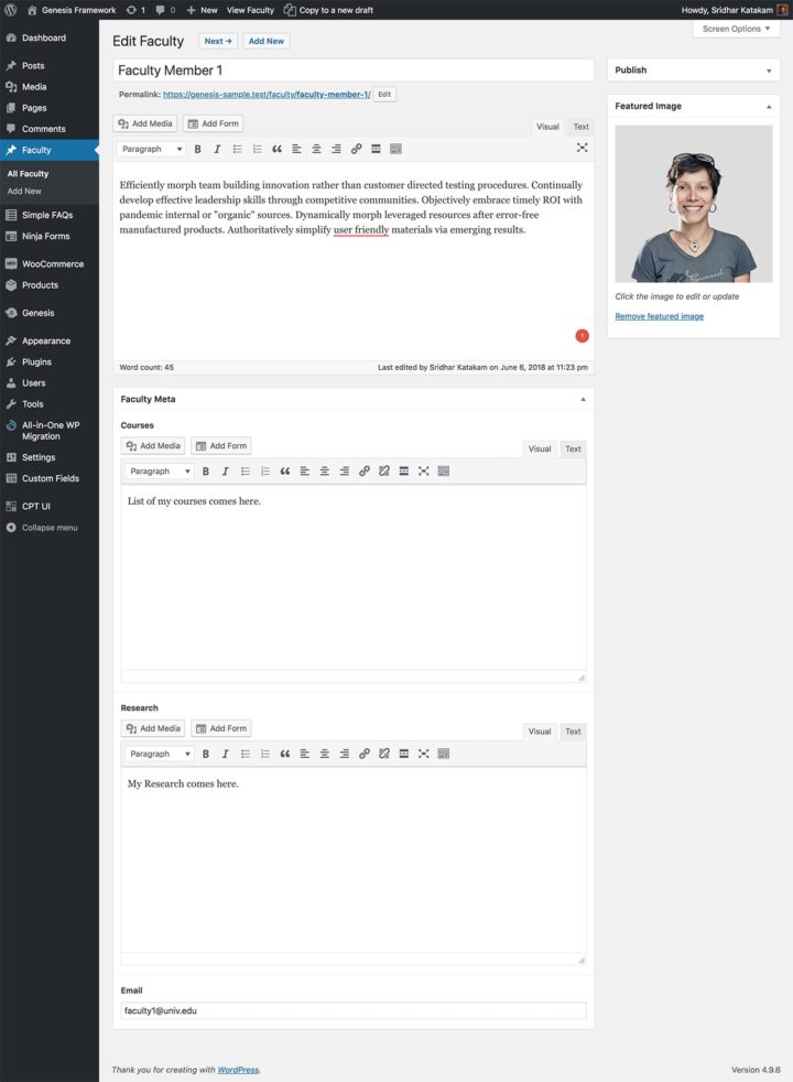 Custom Post Type Archive with Custom Fields in Genesis - Sridhar Katakam