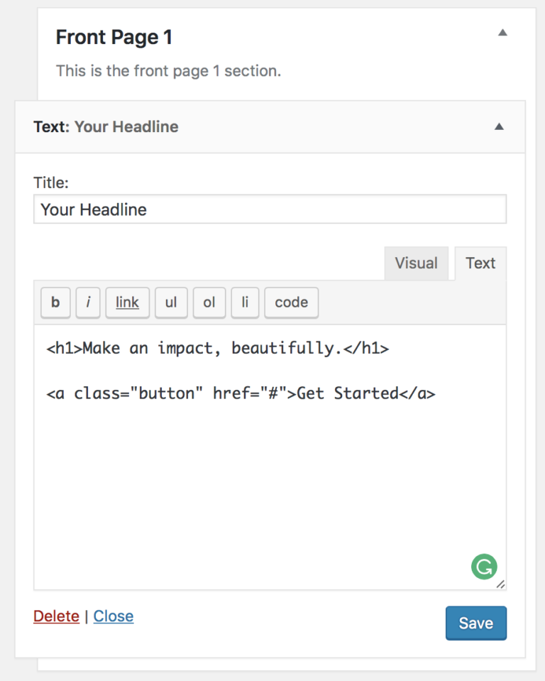 Full screen hero section on front page with fixed shrinking header ...